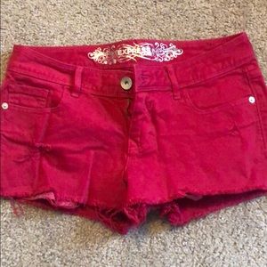 Express Jean shorts with distressed touches